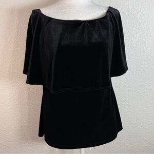 Vintage S. Levine Elegant Black Off-Shoulder Women's Medium Shirt USA Whimsigoth